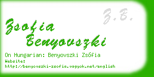 zsofia benyovszki business card